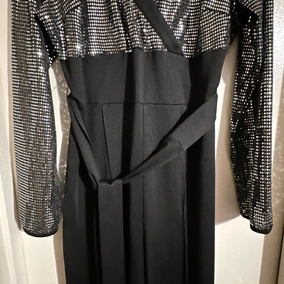 Jumpsuit Long Sleeve Metallic Sequin - Picture 2 of 8